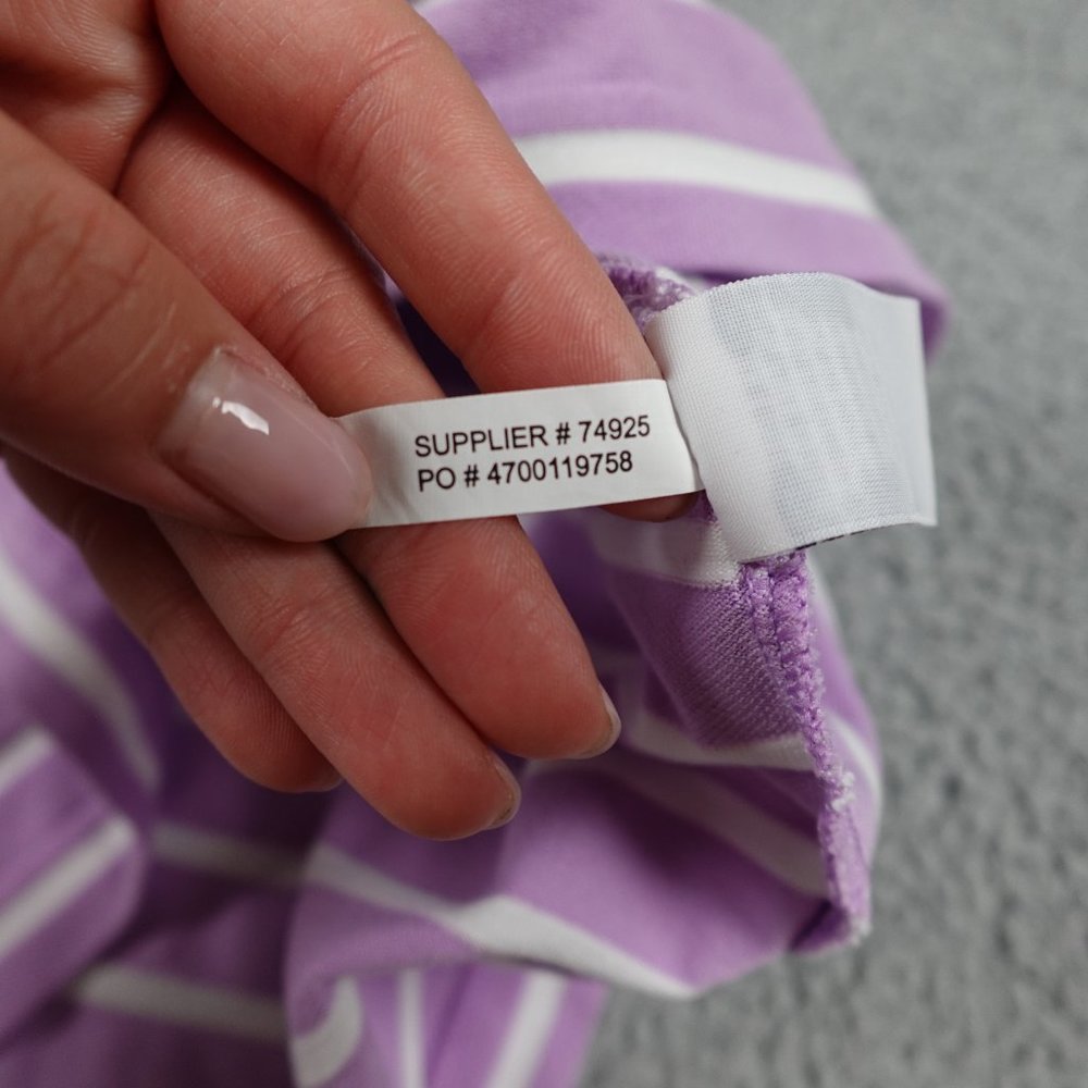 VTG Polo Golf Ralph Lauren Performance Shirt Mens Medium Purple Striped Polo - Picture 9 of 11